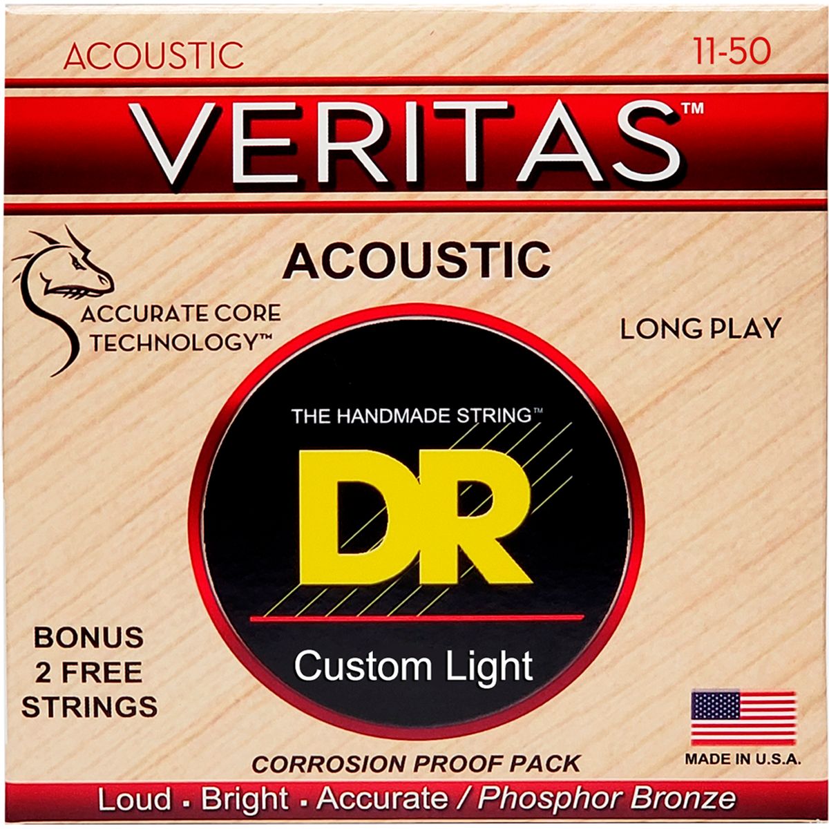 DR Strings VTA-11 Veritas western-guitar-strenge, 011-050