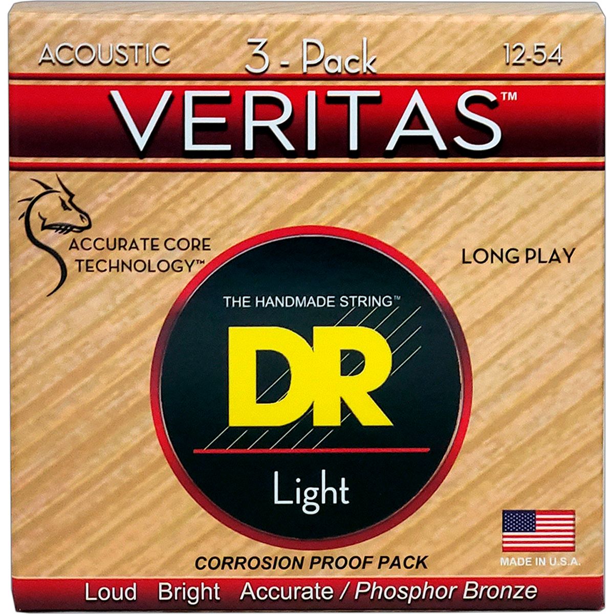 Dr Strings VTA12-3PK western-guitar-strenge, 012-054 (3 pack)