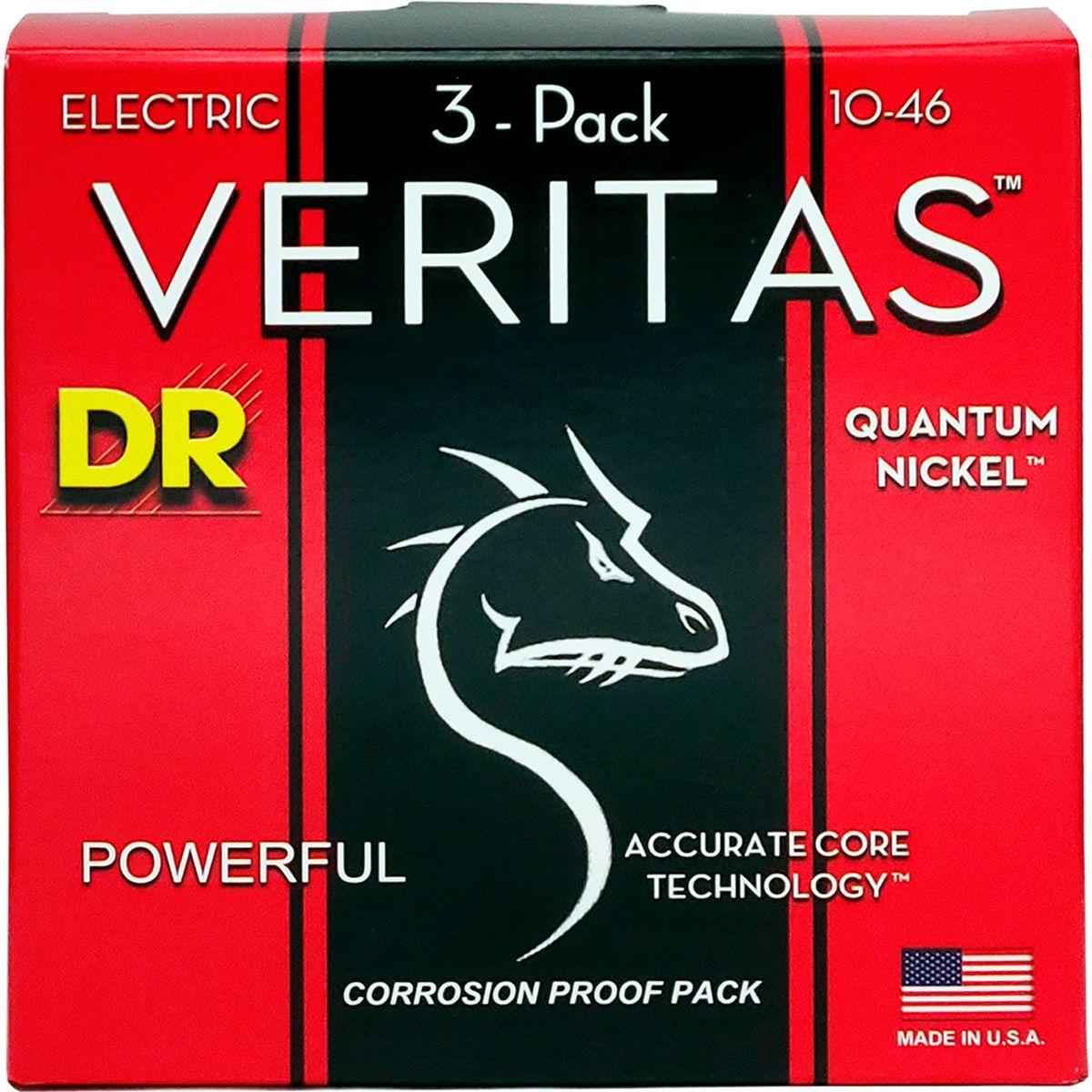 DR Strings VTE-10-3PK Veritas el-guitar-strenge, 010-046 (3 sæt)