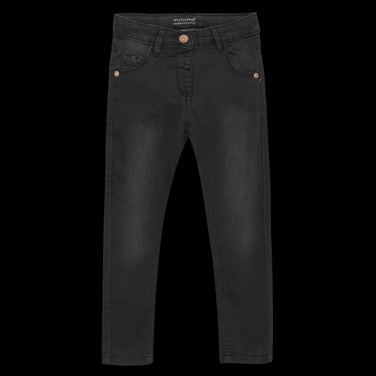 Minymo Pige Jeans i økologisk bomuld - Grey Black - 152