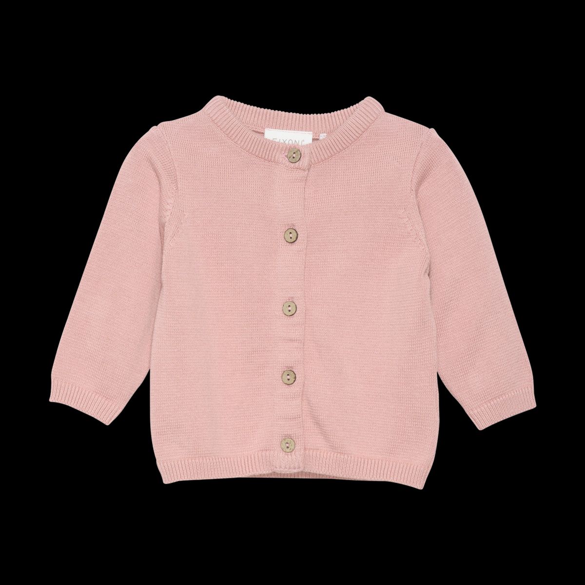 Fixoni Børne Cardigan i økologisk bomuld - Misty Rose - 86