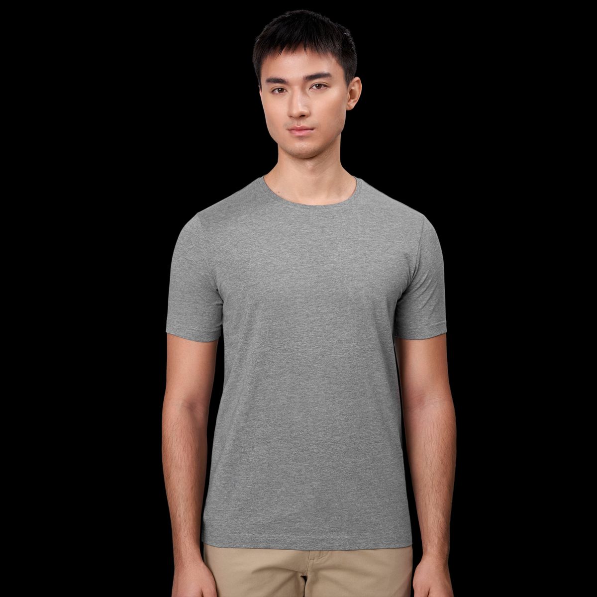 ID Stretch Herre T-shirt m. stretch - Grey Melange - S