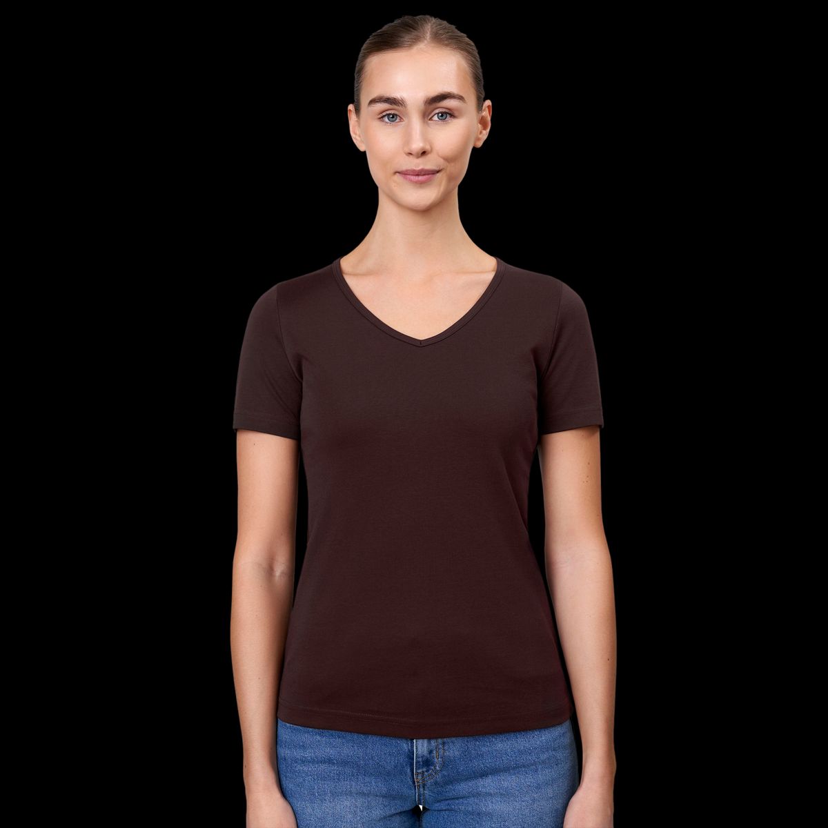 ID Interlock Dame T-shirt - Mørk Bordeaux - L