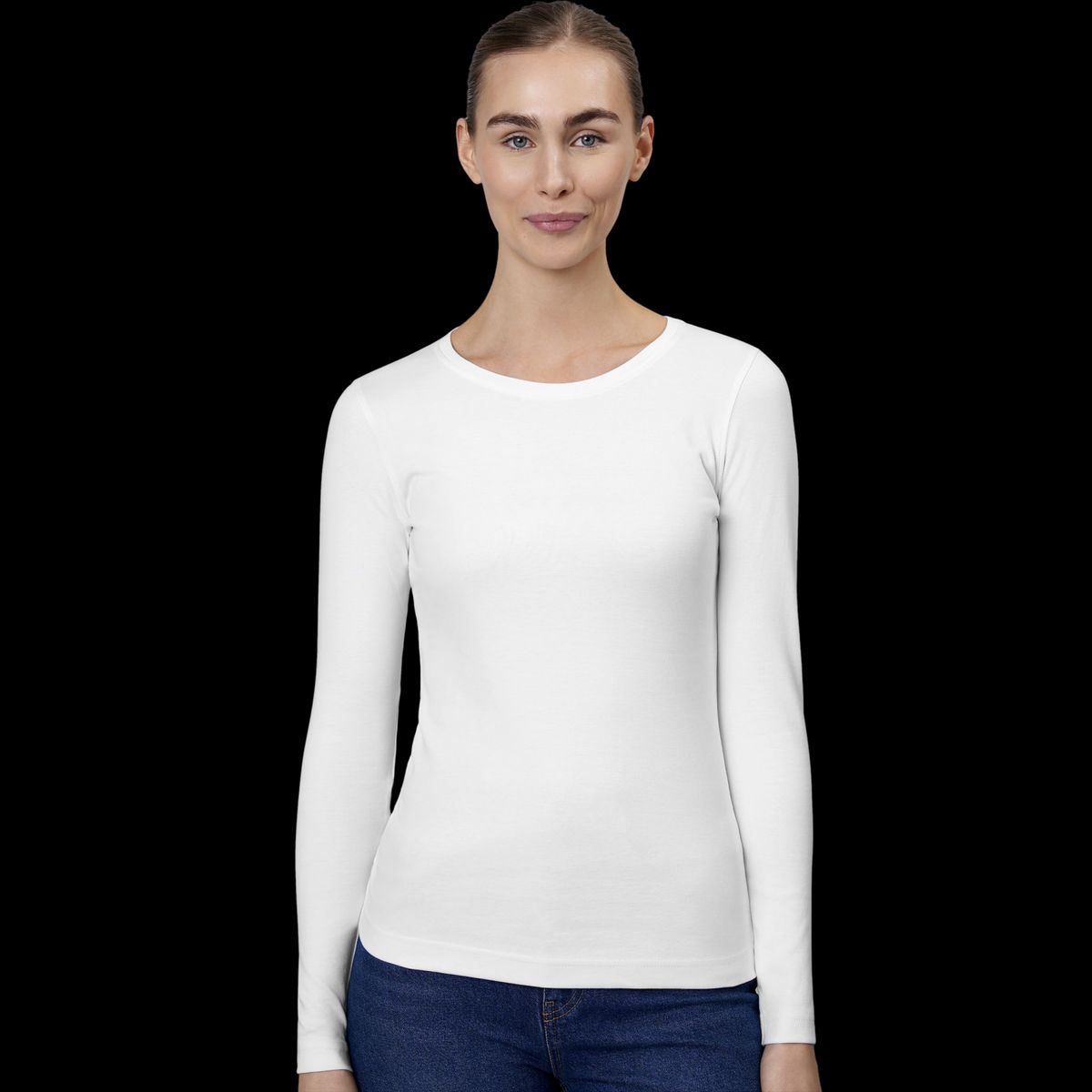 ID Interlock Dame Langærmet t-shirt - Hvid - S