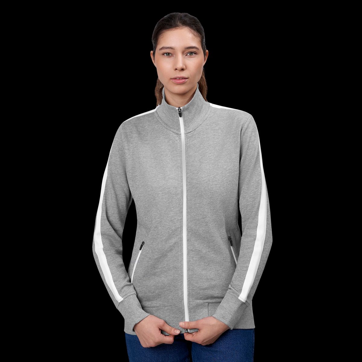 ID Kontrast Dame Cardigan - Grey Melange - L