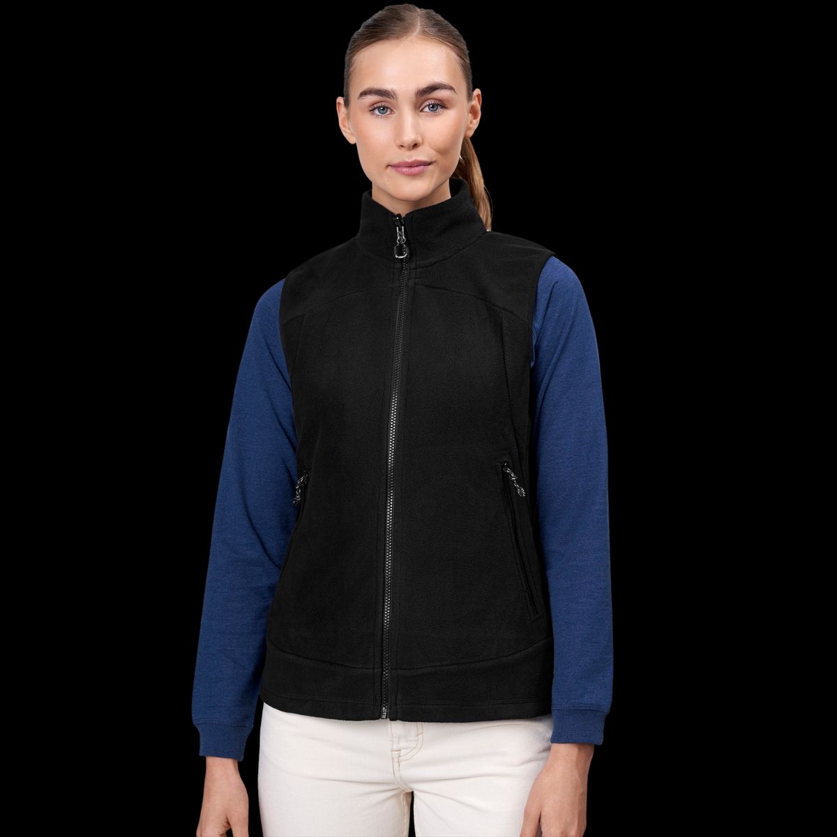 ID Active Dame Vest m. fleece - Sort - S