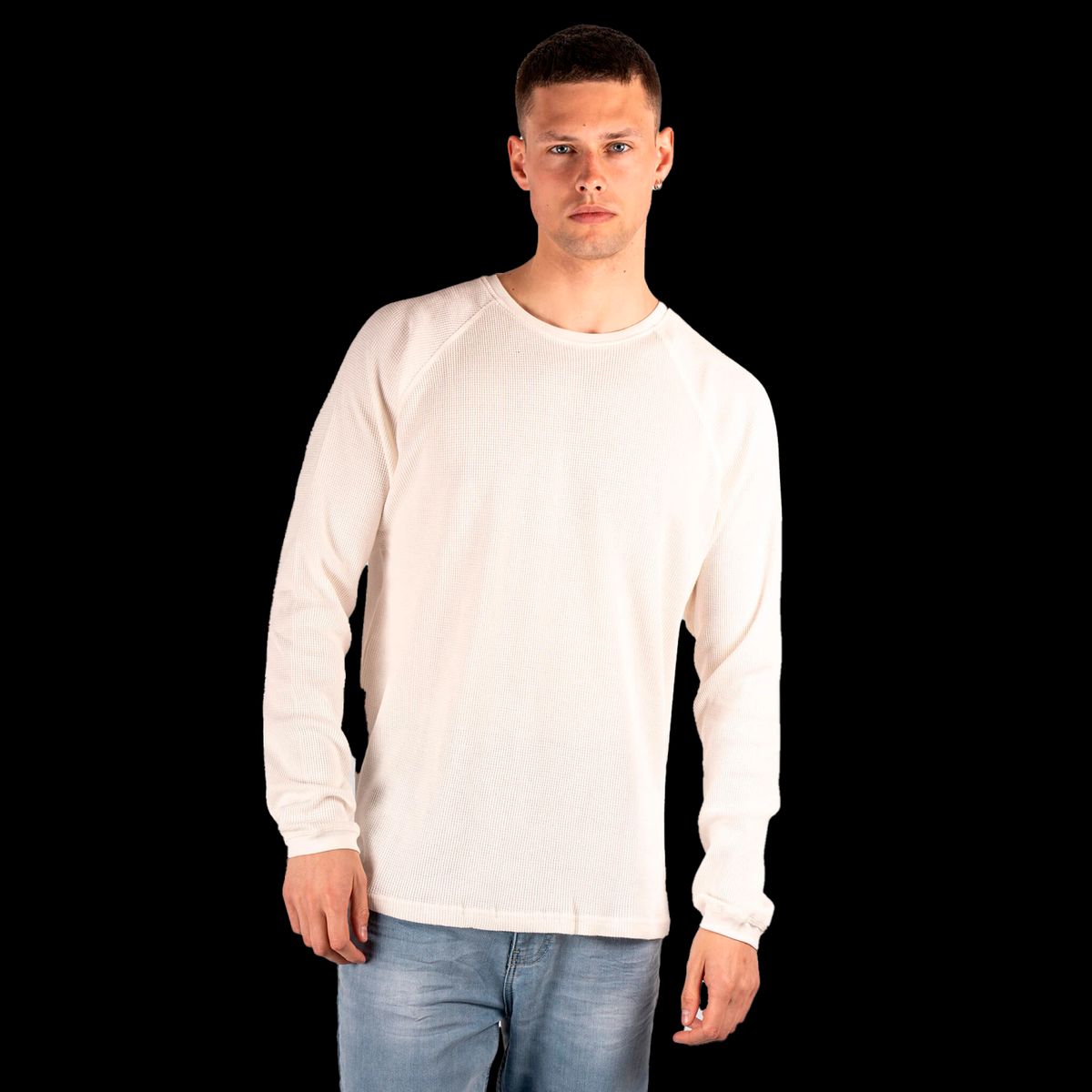 Marcus Ziggy Herre Striktrøje - Antic White - 2XL