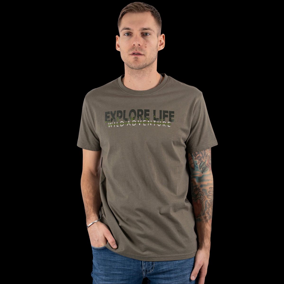 Marcus Ralph Herre T-shirt - Dusty olive - 2XL