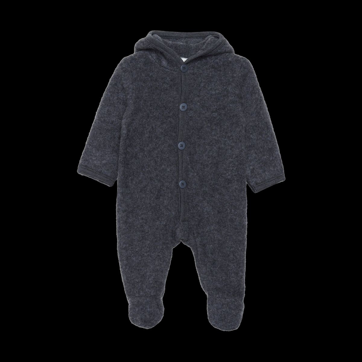 Fixoni Baby Heldragt i merinould - Dark Grey Melange - 68