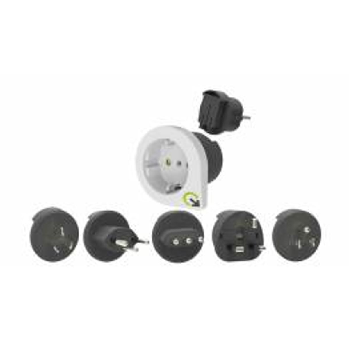 Q2Power QPLUX 5 i 1 Verden/EU til Verden rejse adapter