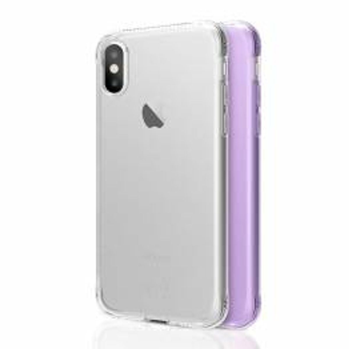 ITSKINS slim silikone Protect Gel iPhone X/Xs cover dobbelt 2x pakke, Farve Klar & Lyse Lilla