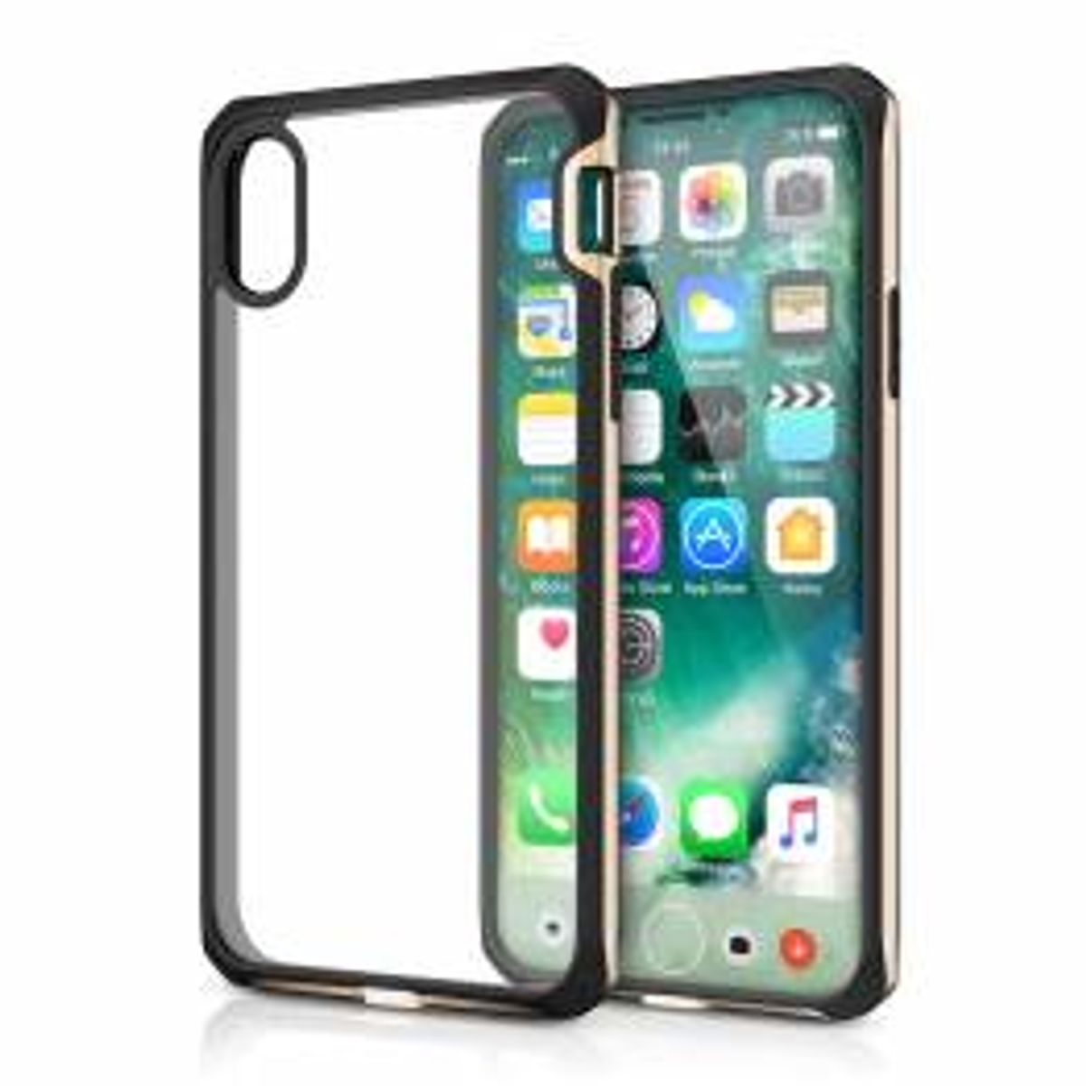 ITSKINS bumper cover med klar bagside til iPhone X/Xs Guld