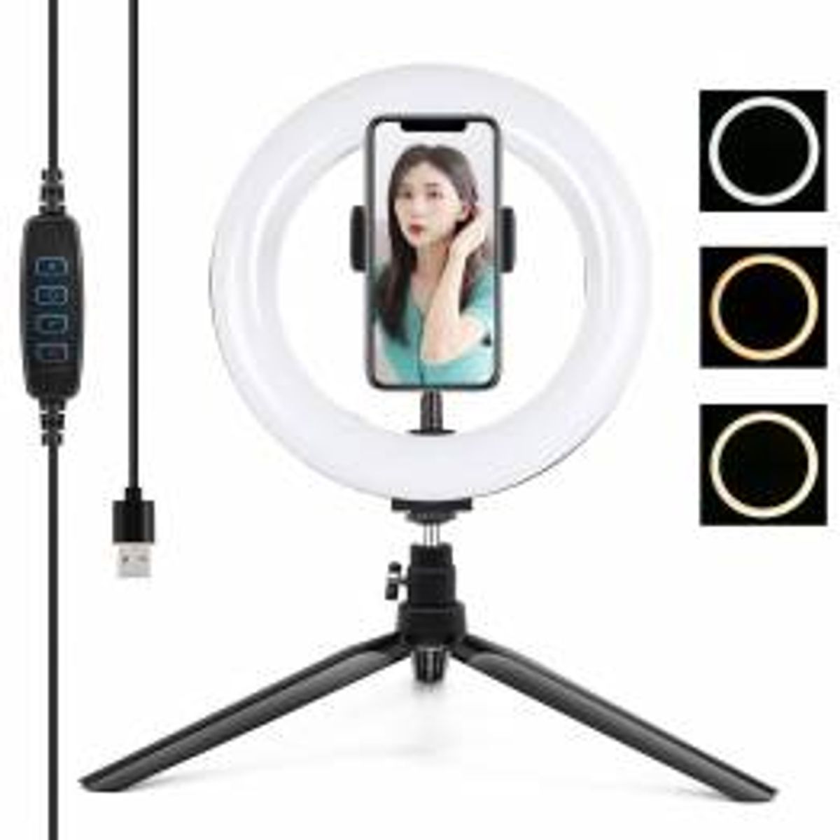 Tripod og ring light til iPhone og andre smartphones fra PULUZ