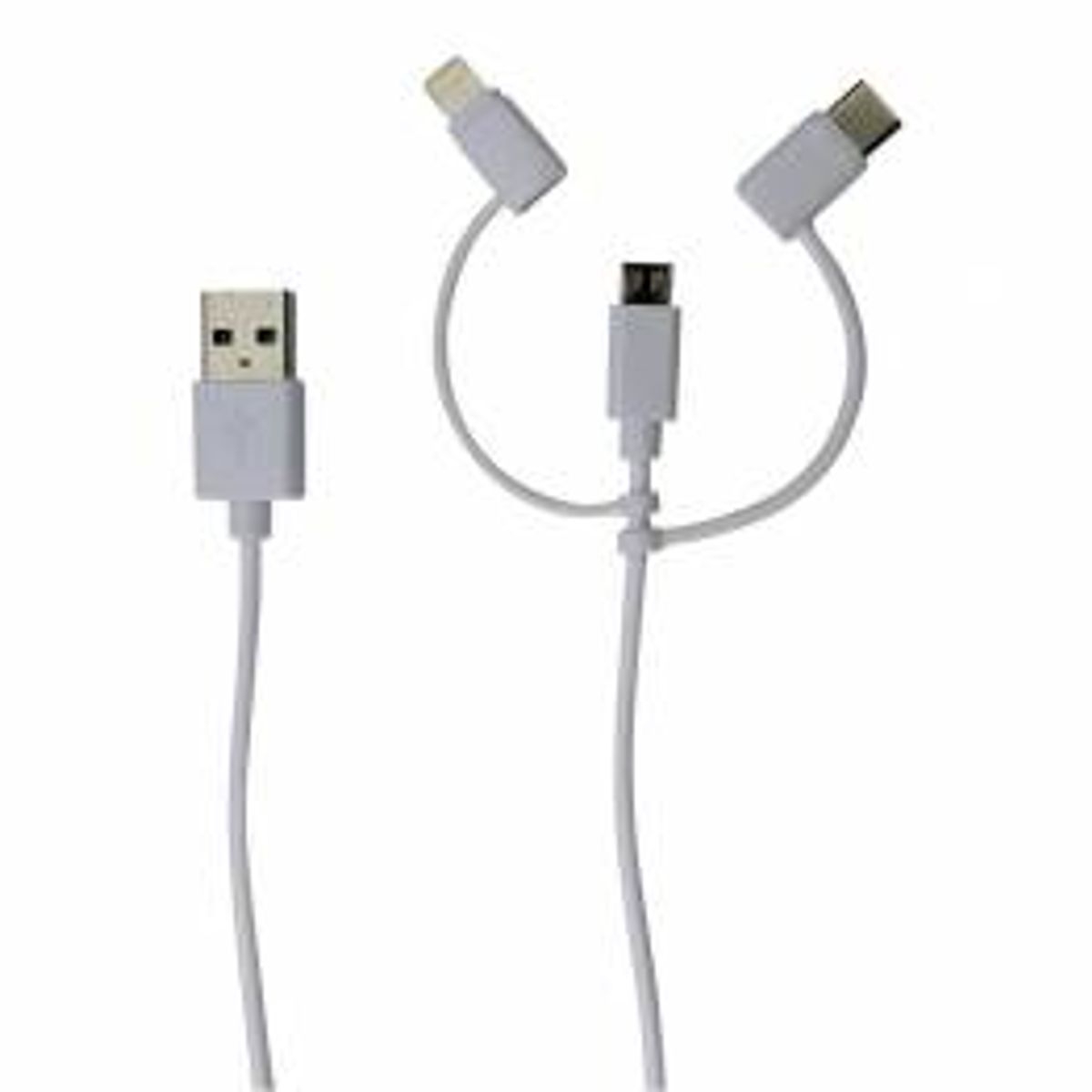 Multi oplader kabel MFi Lightning, MicroUSB og USB-C Sinox