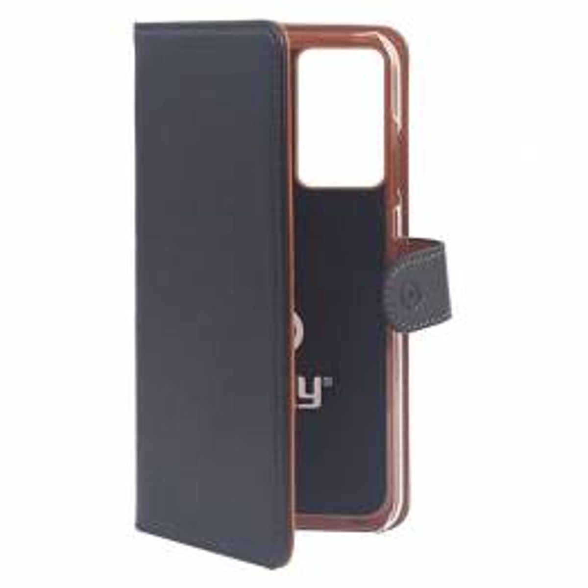 Celly Wally Samsung Galaxy S20+ Cover, Sort/Cognac