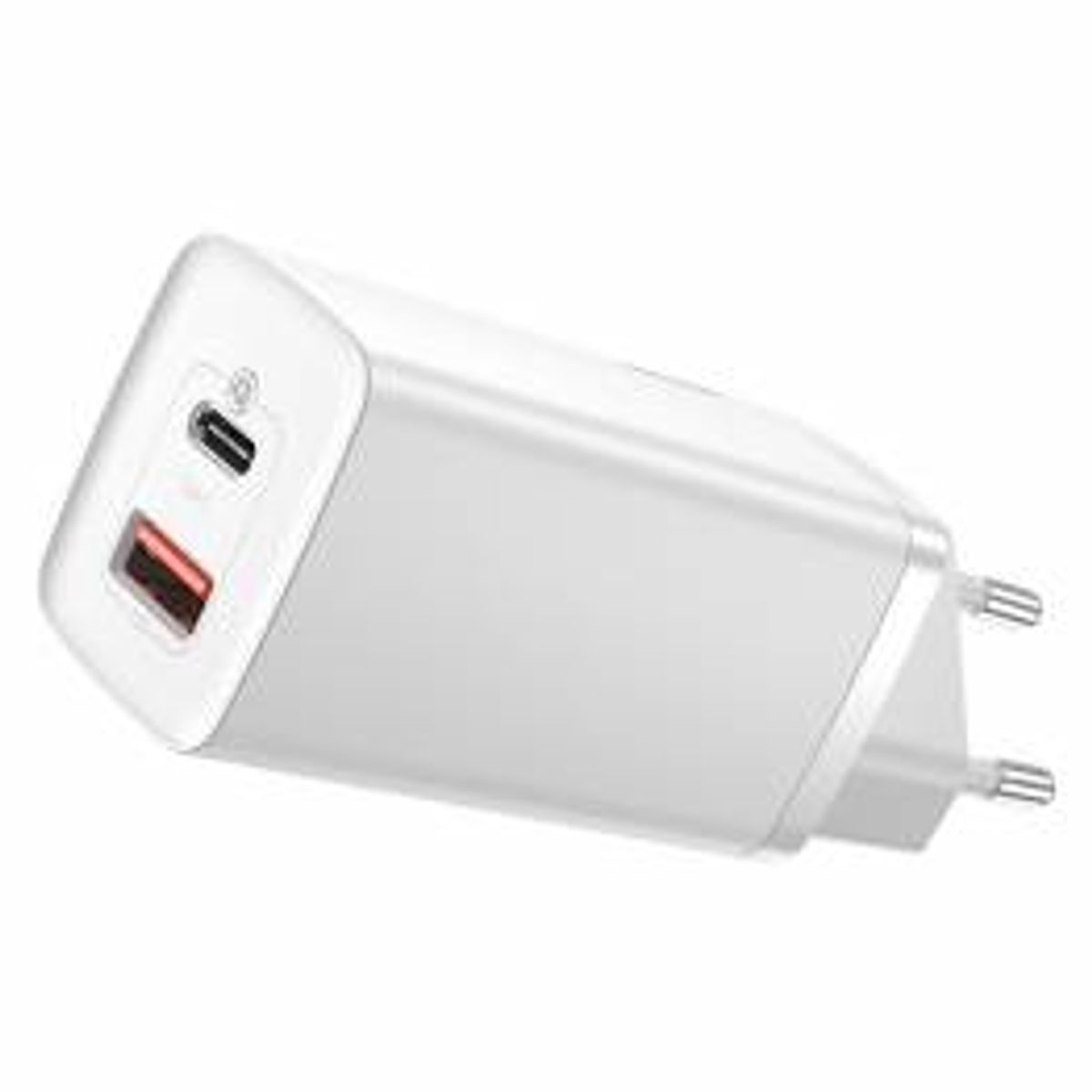 Baseus GaN2 Lite 2-port USB/USB-C 65W PD Mac oplader - Hvid