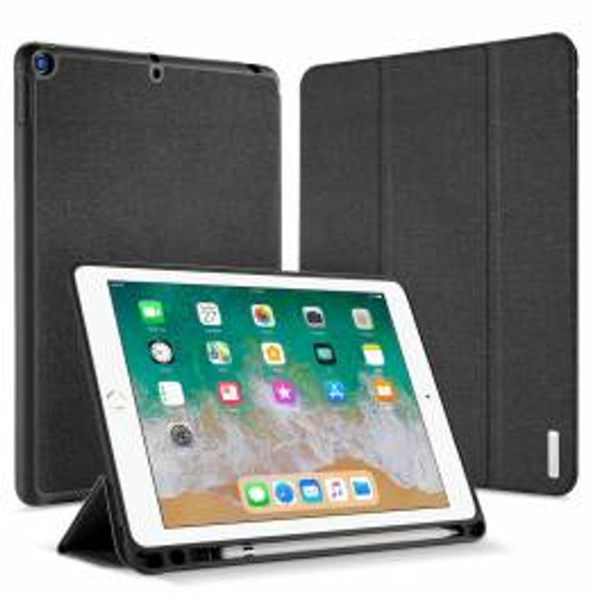 DUX DUCIS Domo iPad 5/6 2017/2018 cover med Pencil rum - Sort