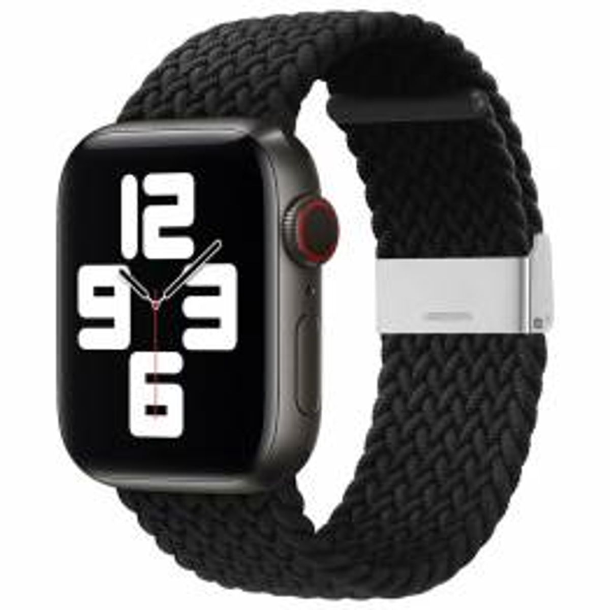 Justerbar flettet Apple Watch rem 44/45/46/49mm - Sort