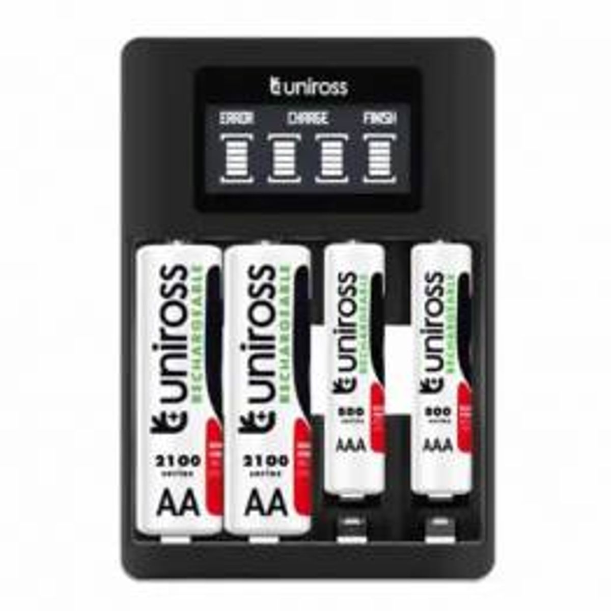 Uniross Ultra Fast oplader til AA/AAA batterier inkl 4 stk AA2100