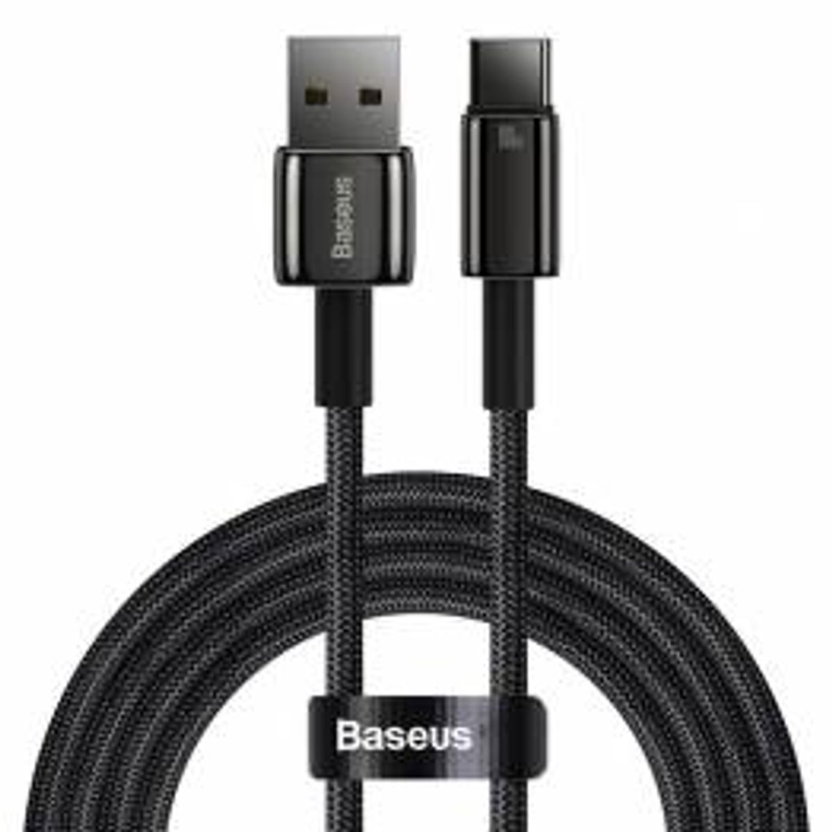 Baseus Tungsten Gold hårdført vævet USB til USB-C kabel - 2m - Sort