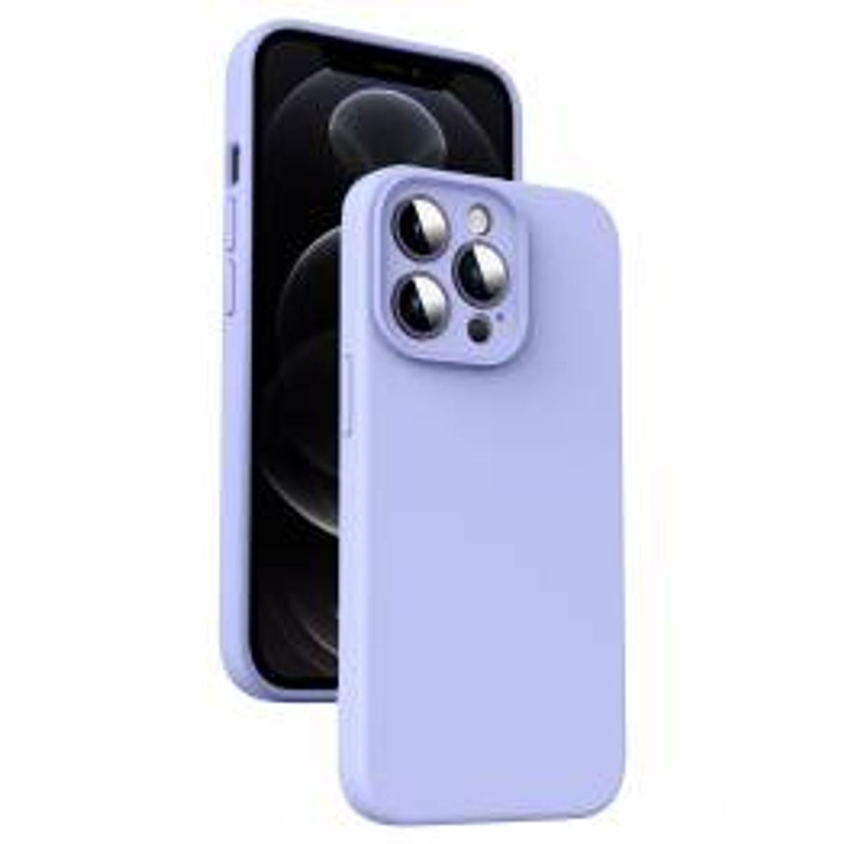 Silikone iPhone 12 Pro cover med mikrofiber foring - Lilla