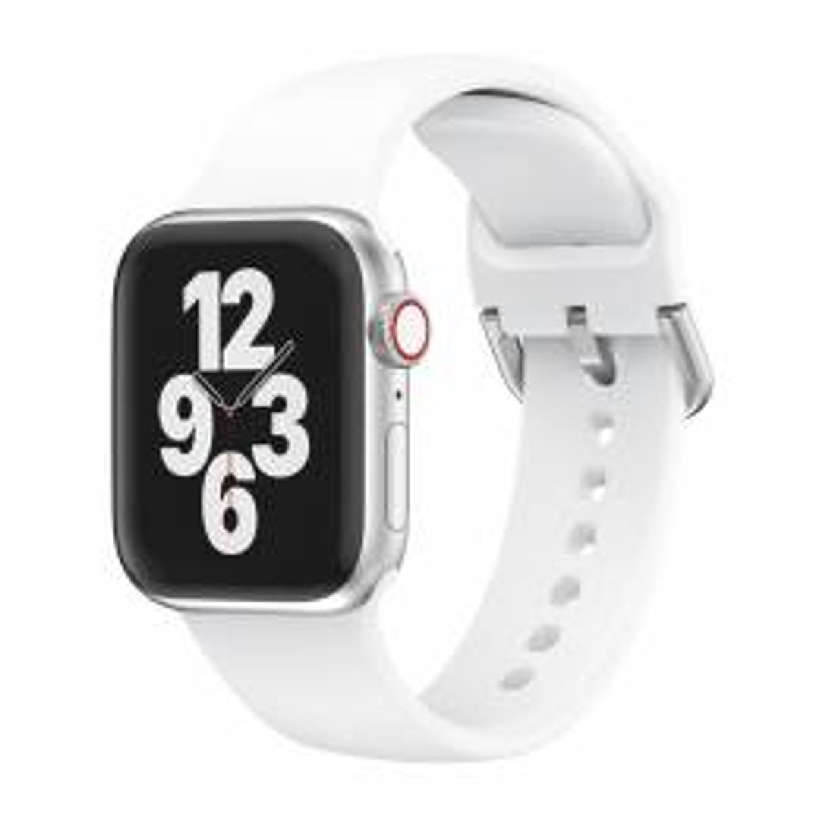 Silikone rem med metalspænde til Apple Watch 44/45/46/49mm - Hvid, Farve Hvid