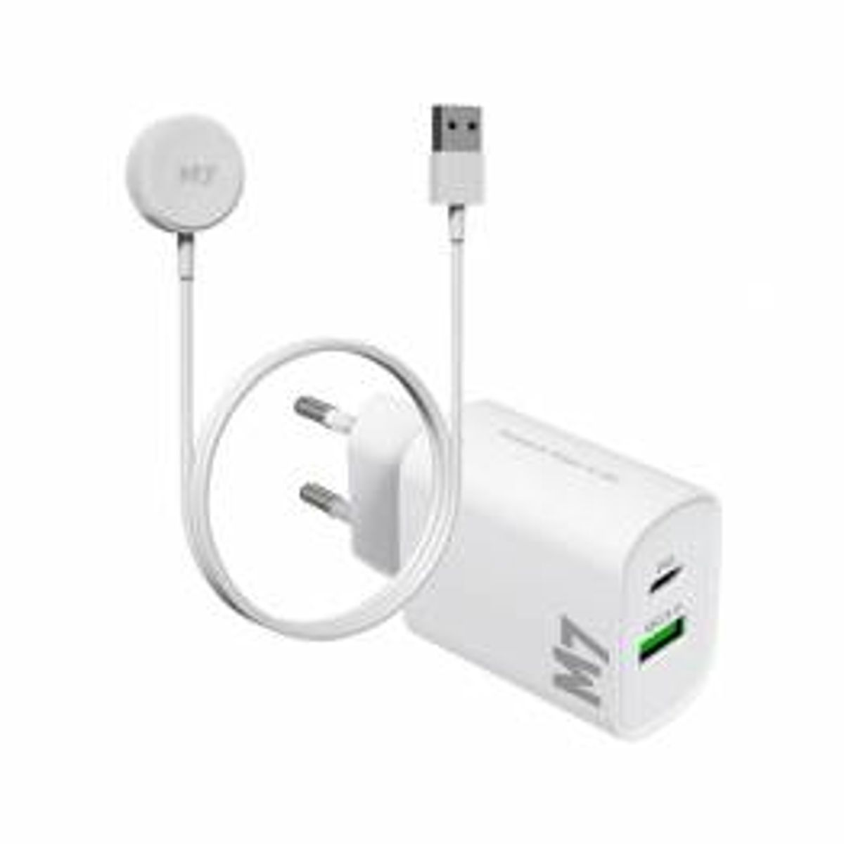 M7 Apple Watch opladerpakke - 1 meter USB kabel + 20W dobbelt oplader