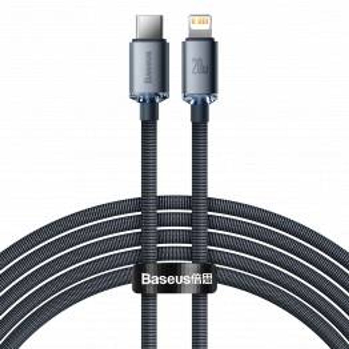 Baseus vævet USB-C til Lightning kabel - 2m - Sort/Blå