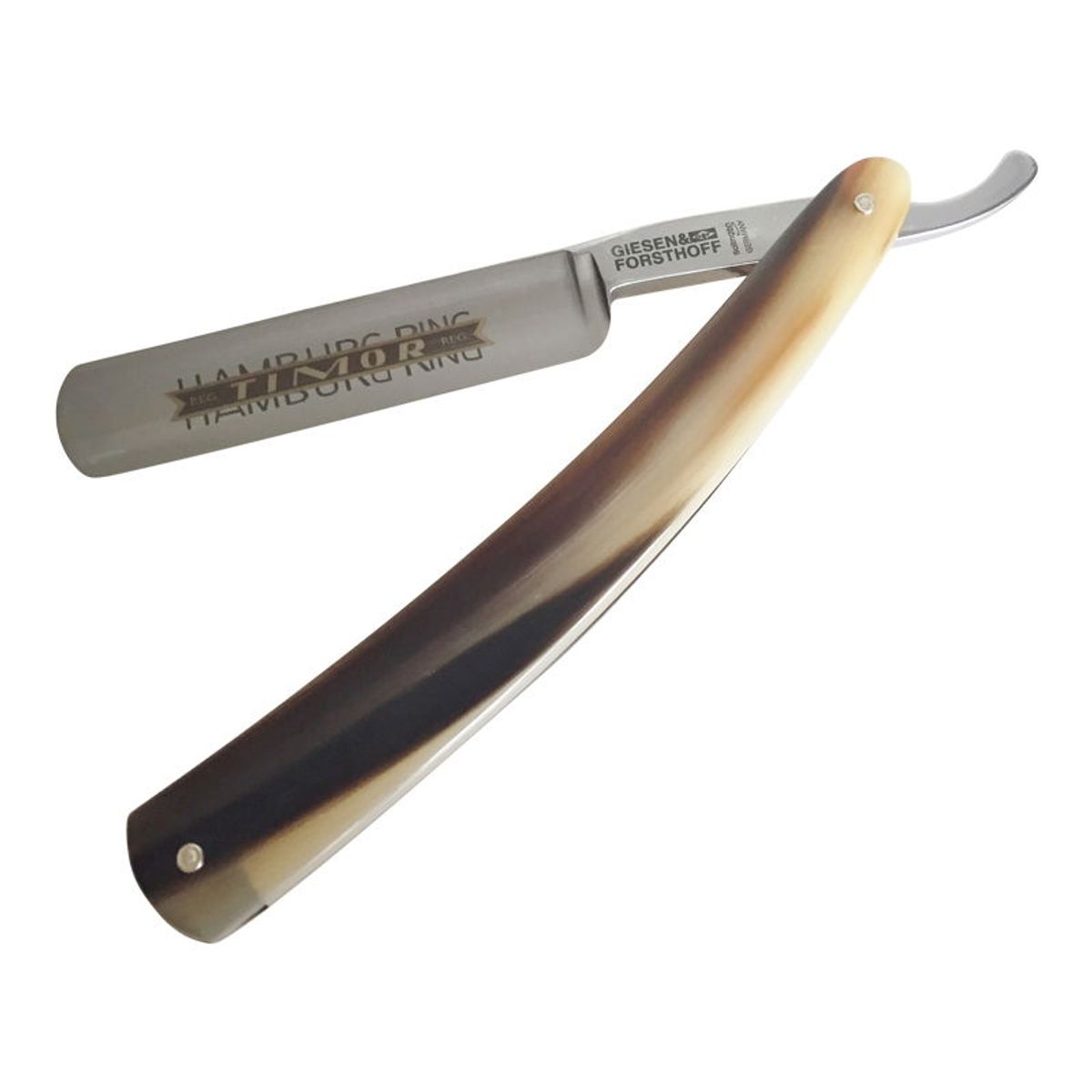 Giesen & Forsthoff Hamburg Ring Straight Razor Barberkniv (Horn Håndtag, 5/8&quot;)