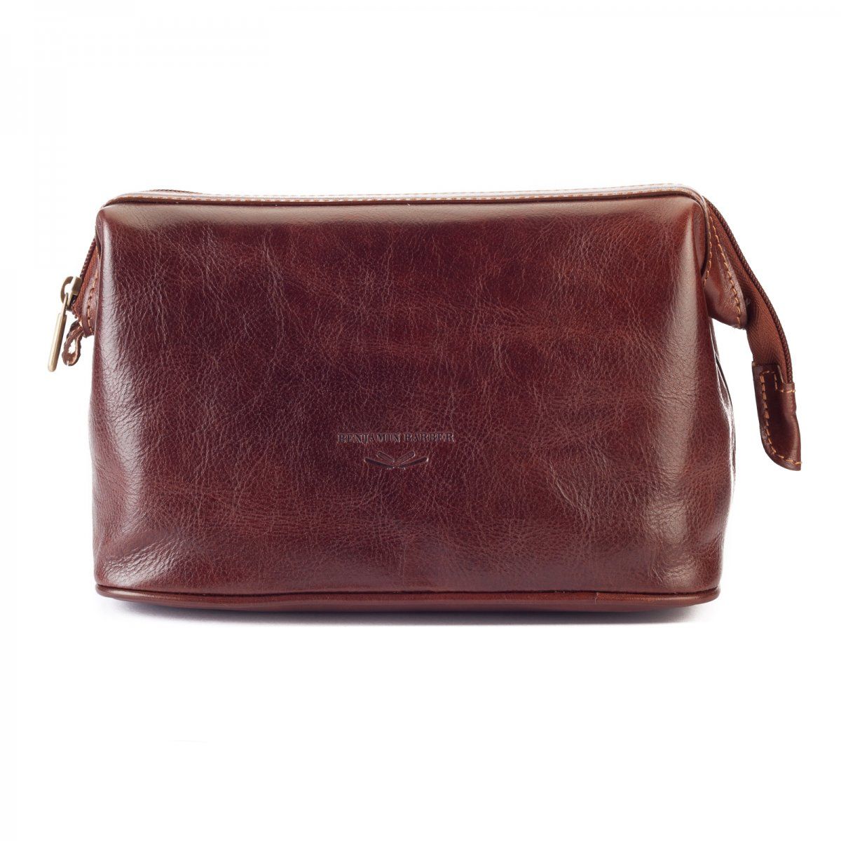 Benjamin Barber Toilet Bag Brown Leather