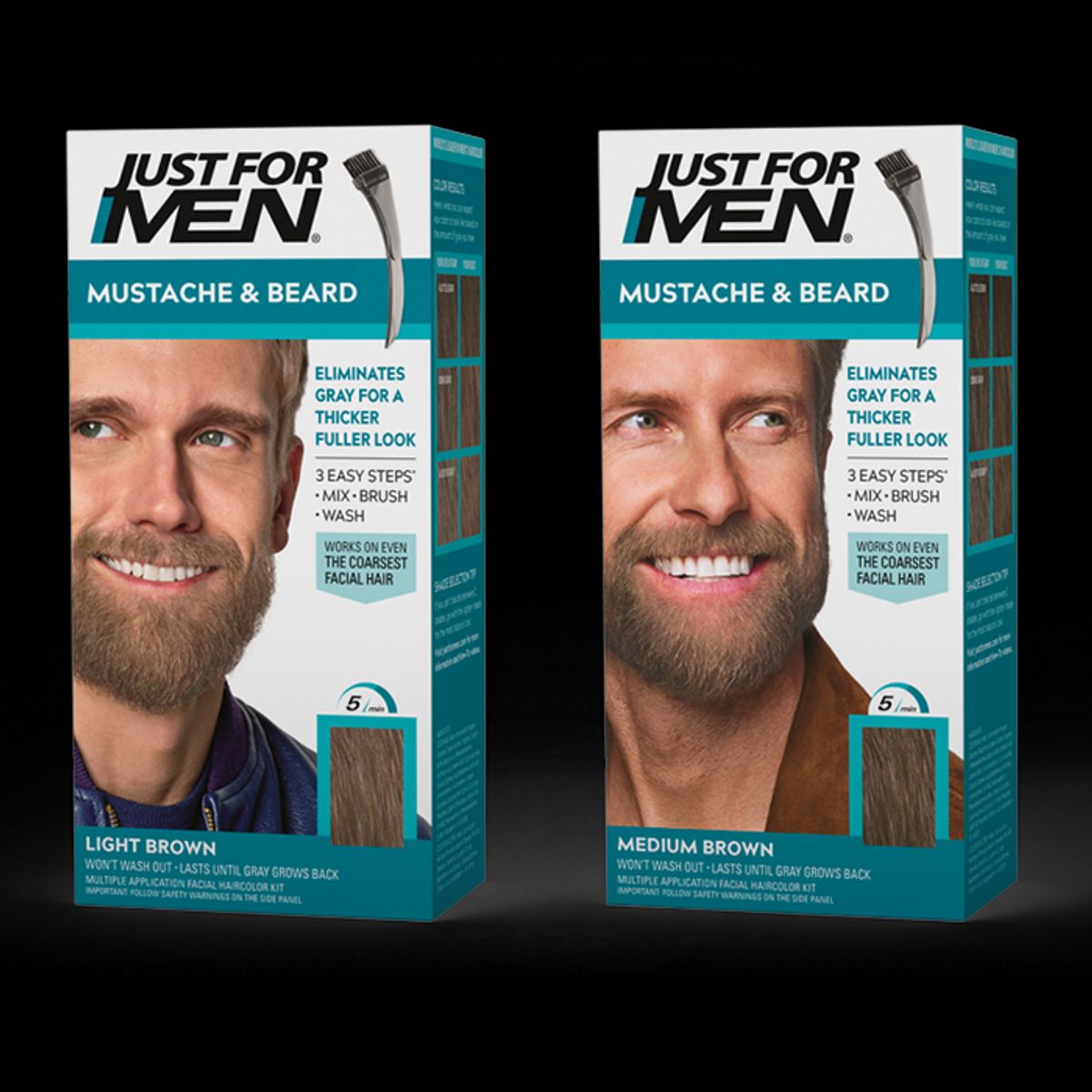 Just For Men Skægfarve (Medium Brown) + Just For Men Skægfarve (Light Brown)