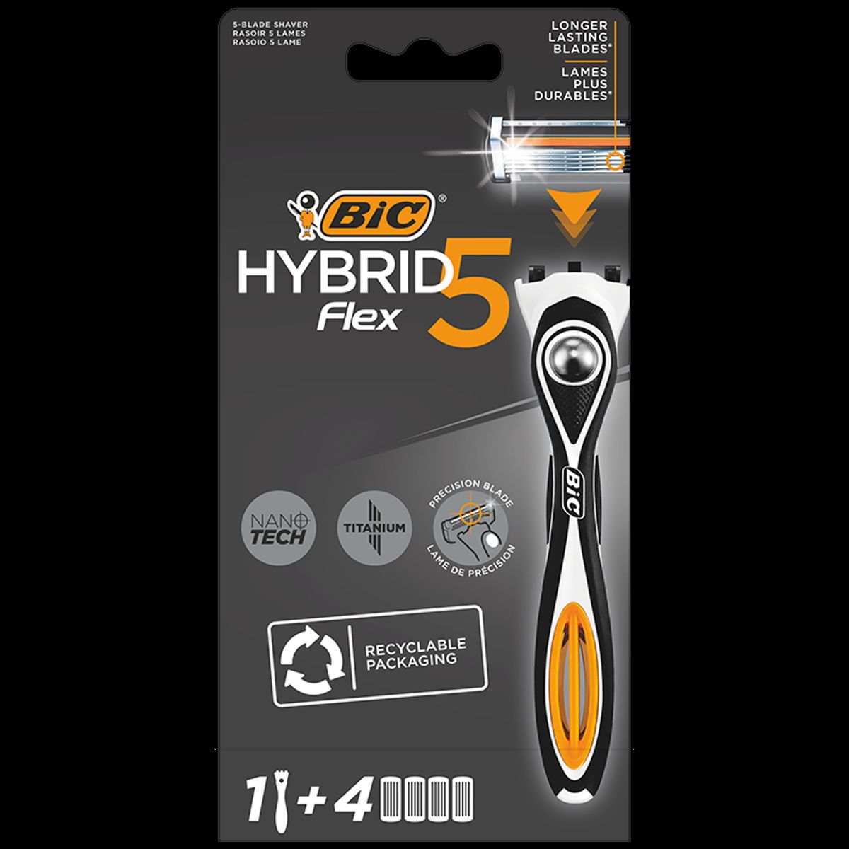 BIC Flex 5 Hybrid Barberskraber (Inkl.4 blade)