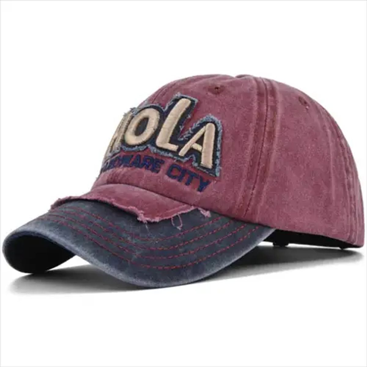 Red/Blue Bhola cap i retro look og canvas