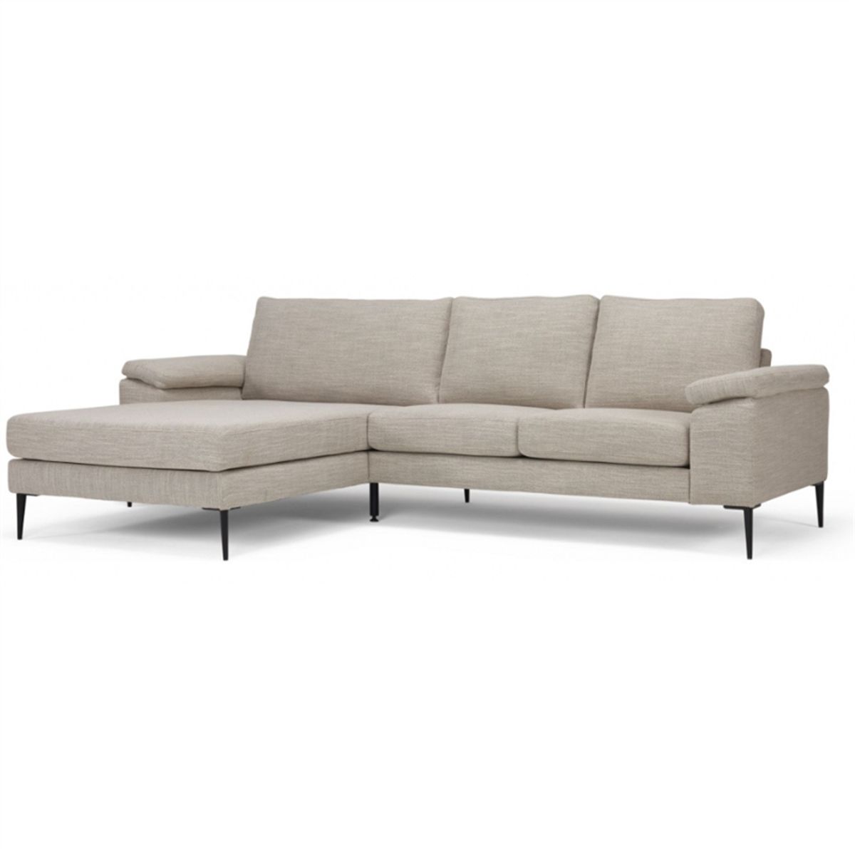 Lyon 3 personers sofa m. chaiselong | Sandfarvet