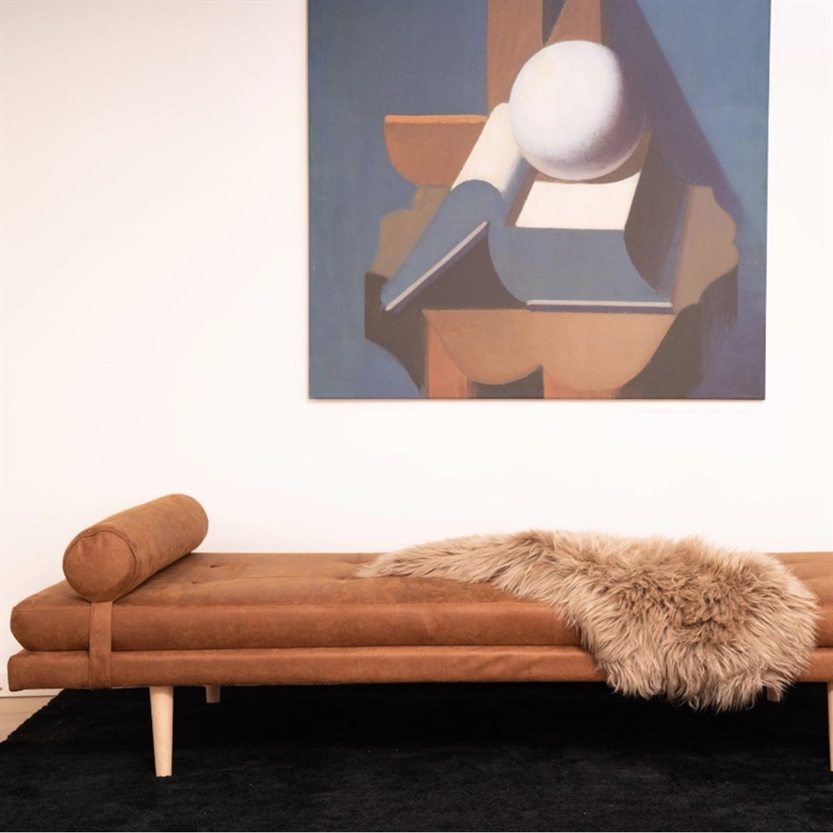 Kennedy daybed | Cognac m. nakkestøtte