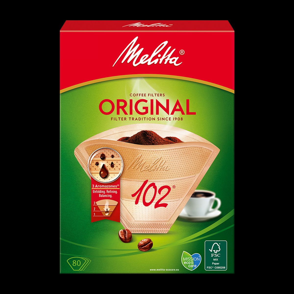 Melitta - Melitta kaffefilter ubleget (80 stk)