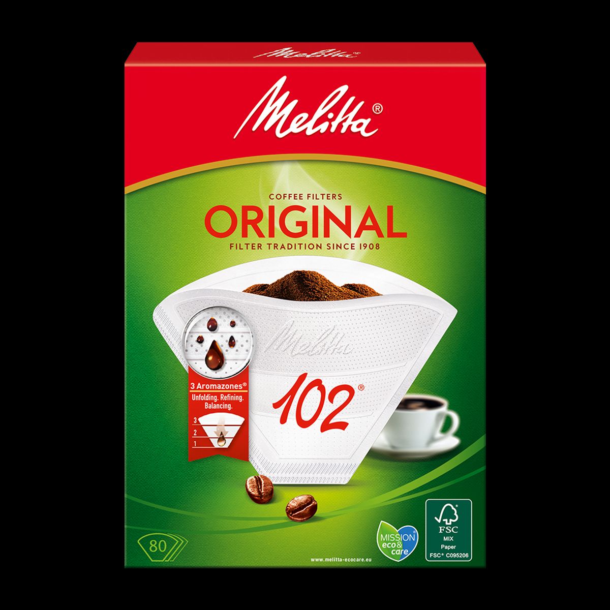 Melitta - Melitta kaffefilter hvid (80 stk)