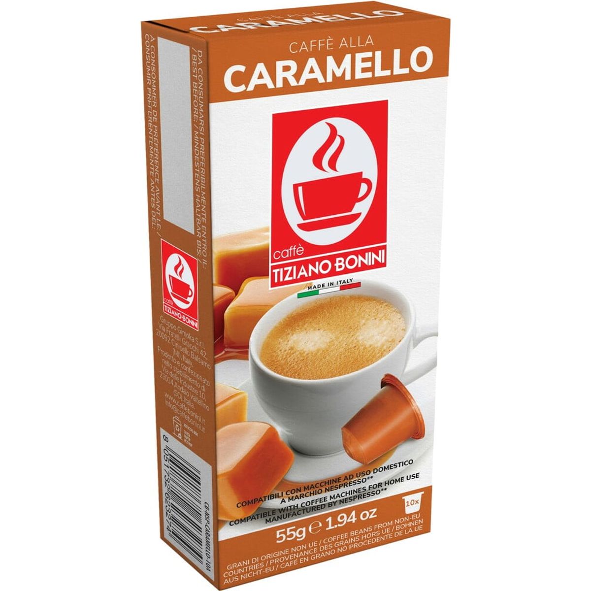 Bonini - Caffé Karamel (10 stk) - Kapsler til Nespresso