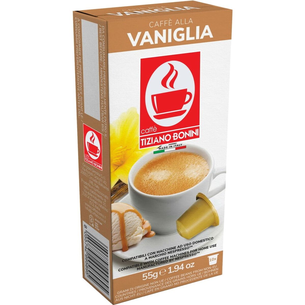 Bonini - Caffé Vanilje (10 stk) - Kapsler til Nespresso