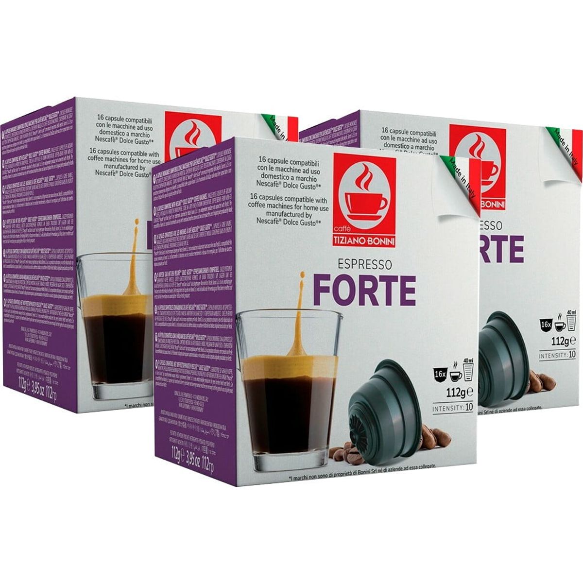 Bonini - Forte Hverdagspakke (48 stk) - Kapsler til Dolce Gusto