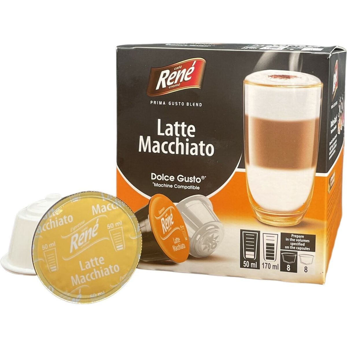 Café René - Latte Macchiato (16 stk) - Kapsler til Dolce Gusto