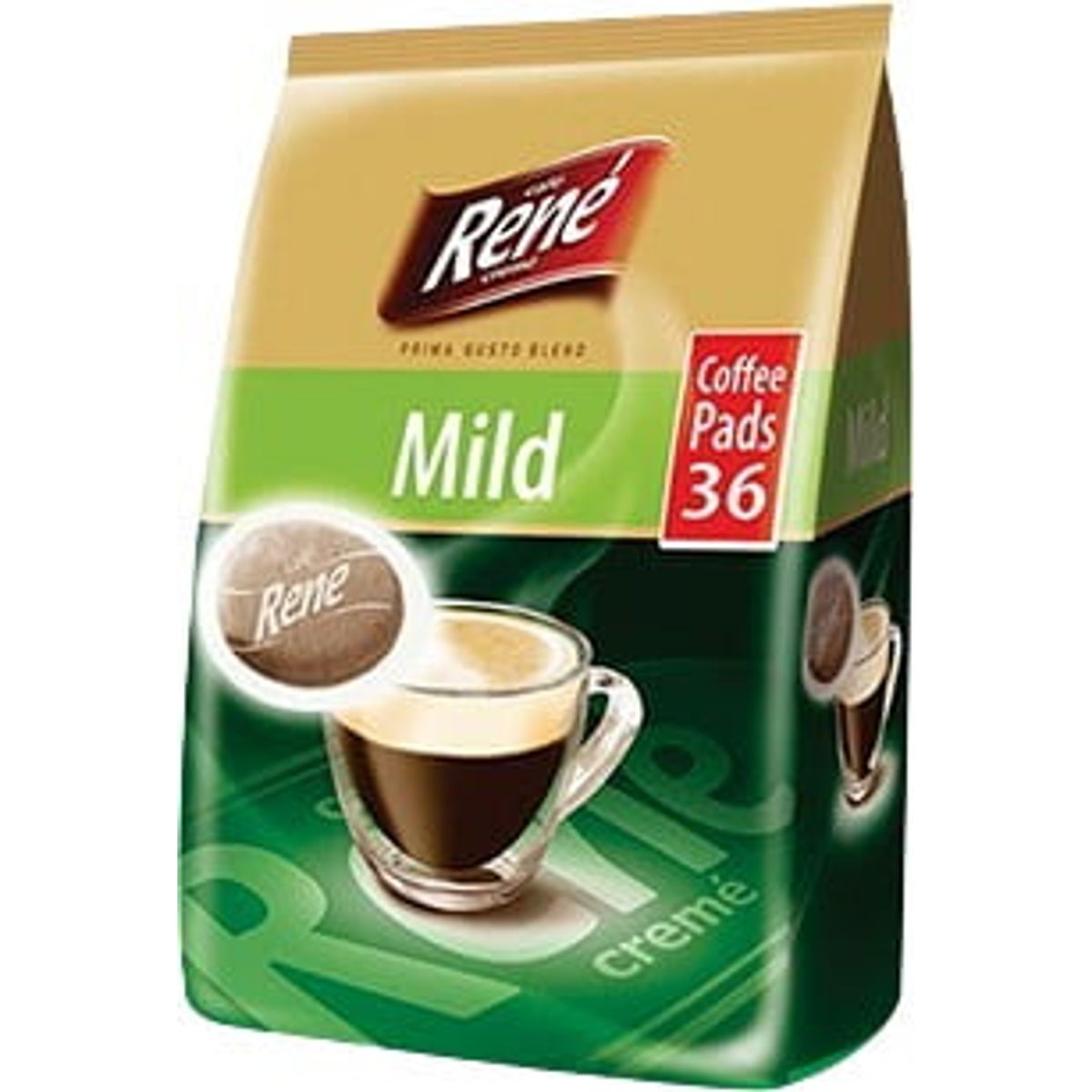 Café René - Mild Roast (36 stk) - Puder til Senseo