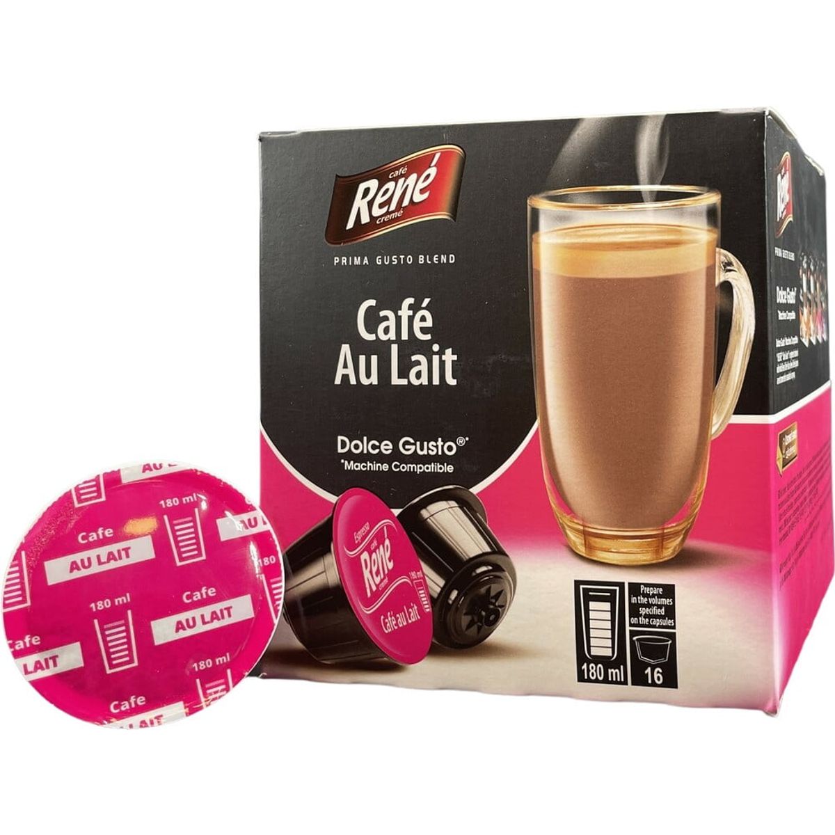 Café René - Café Au Lait (16 stk) - Kapsler til Dolce Gusto