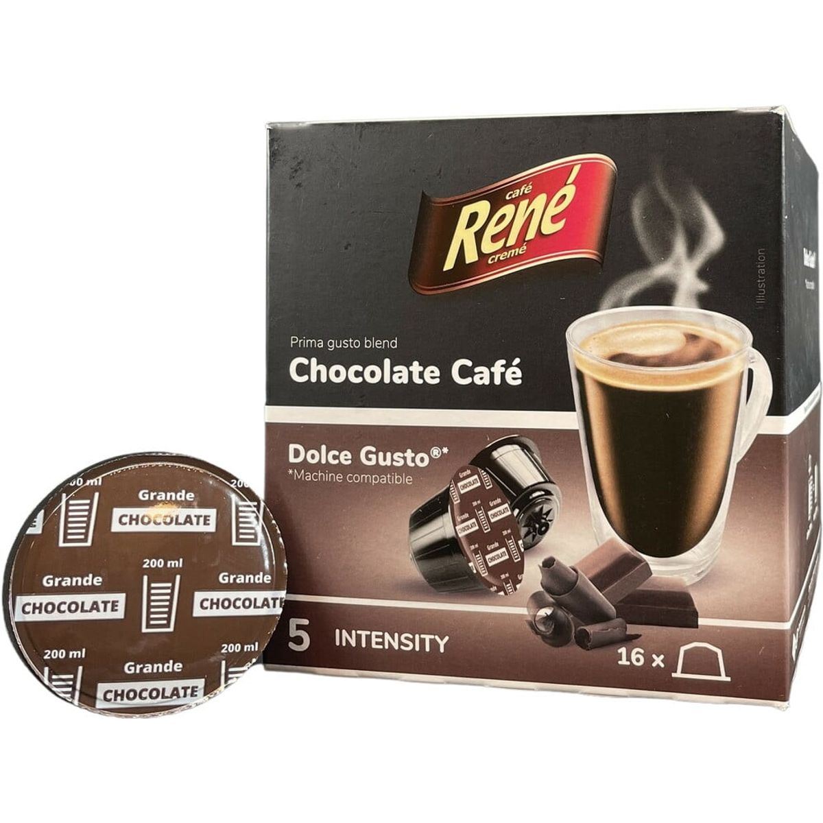 Café René - Café Chokolade (16 stk) - Kapsler til Dolce Gusto