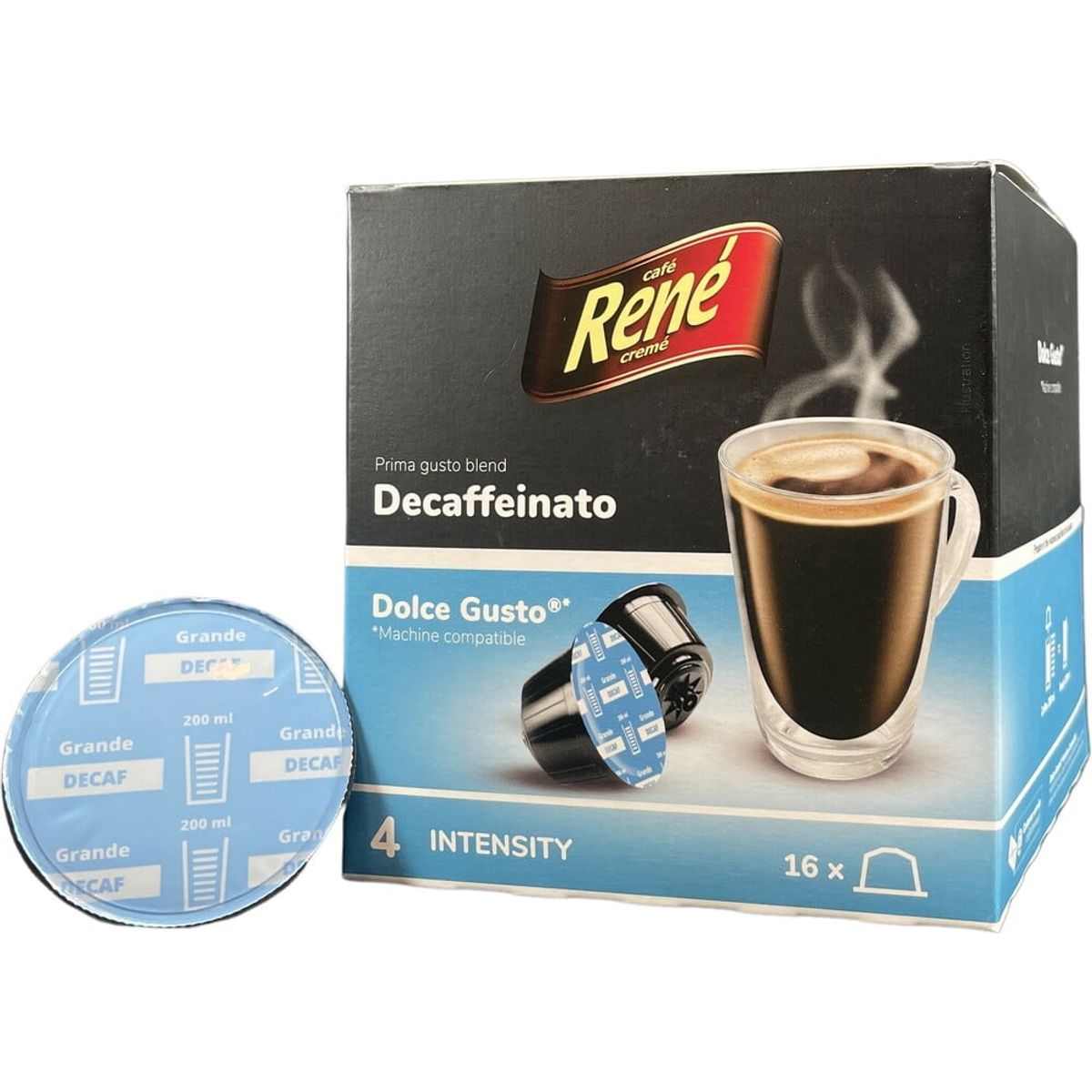 Café René - Decaffeinato (16 stk) - Kapsler til Dolce Gusto