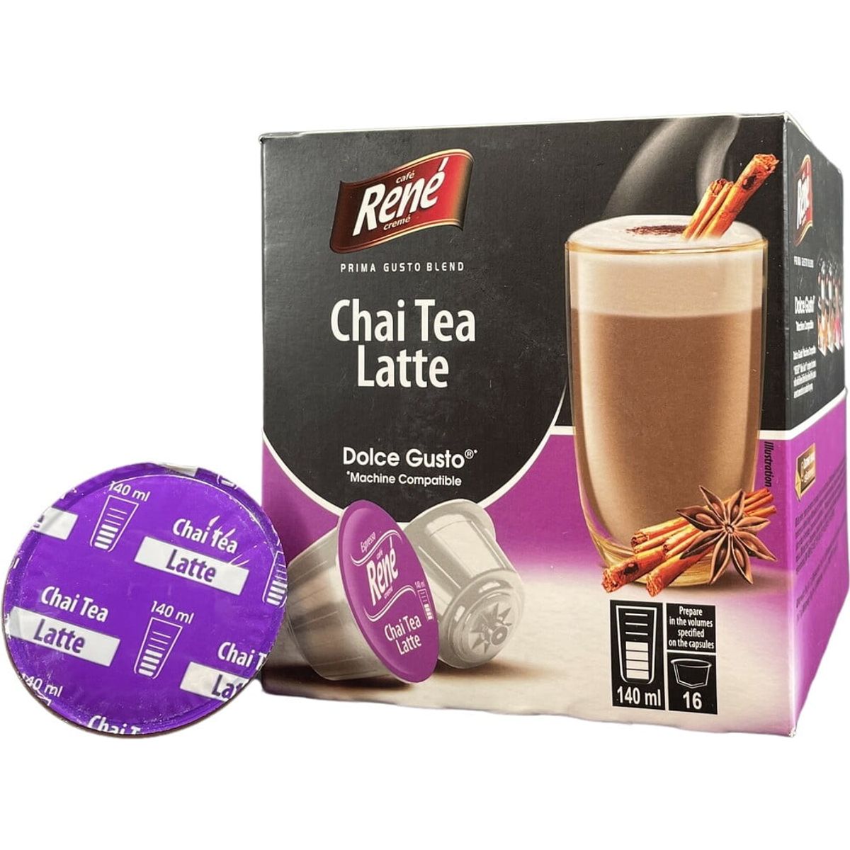 Café René - Chai Latte (16 stk) - Kapsler til Dolce Gusto