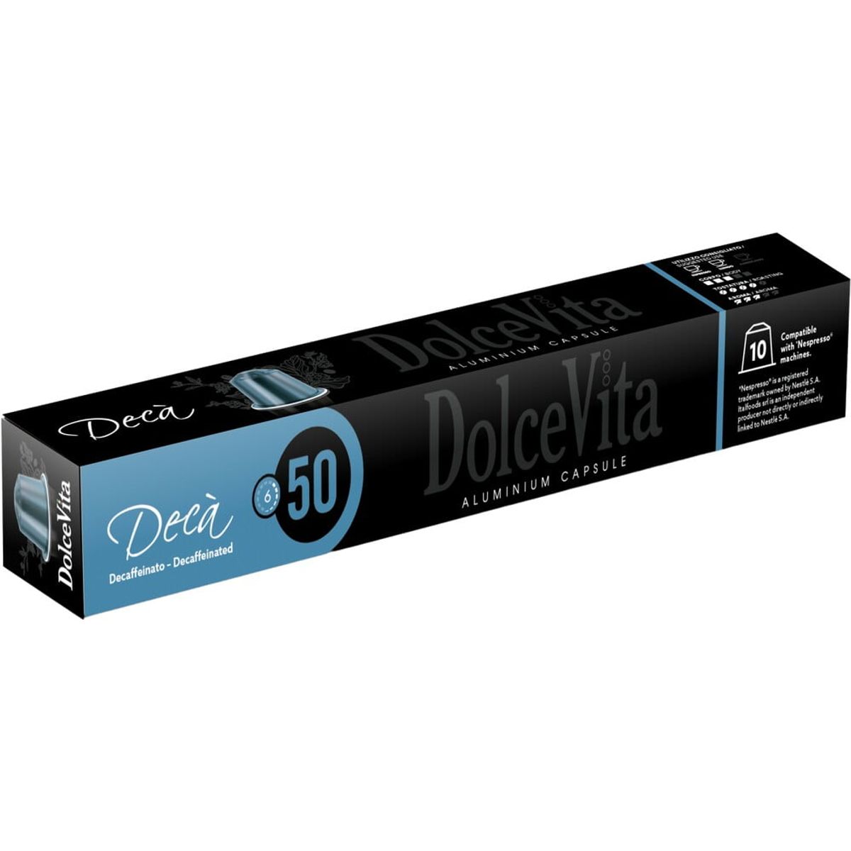 Dolce Vita - Decaffeinato Aluminium (10 stk) - Kapsler til Nespresso