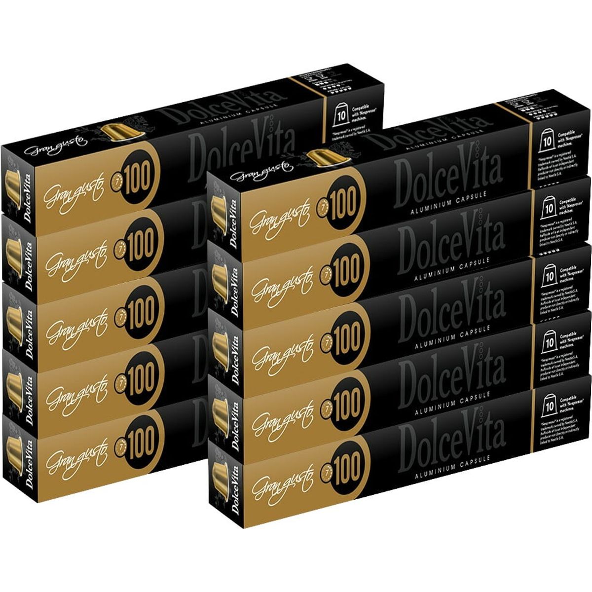 Dolce Vita - Gran Gusto Aluminium (100 stk) - Kapsler til Nespresso