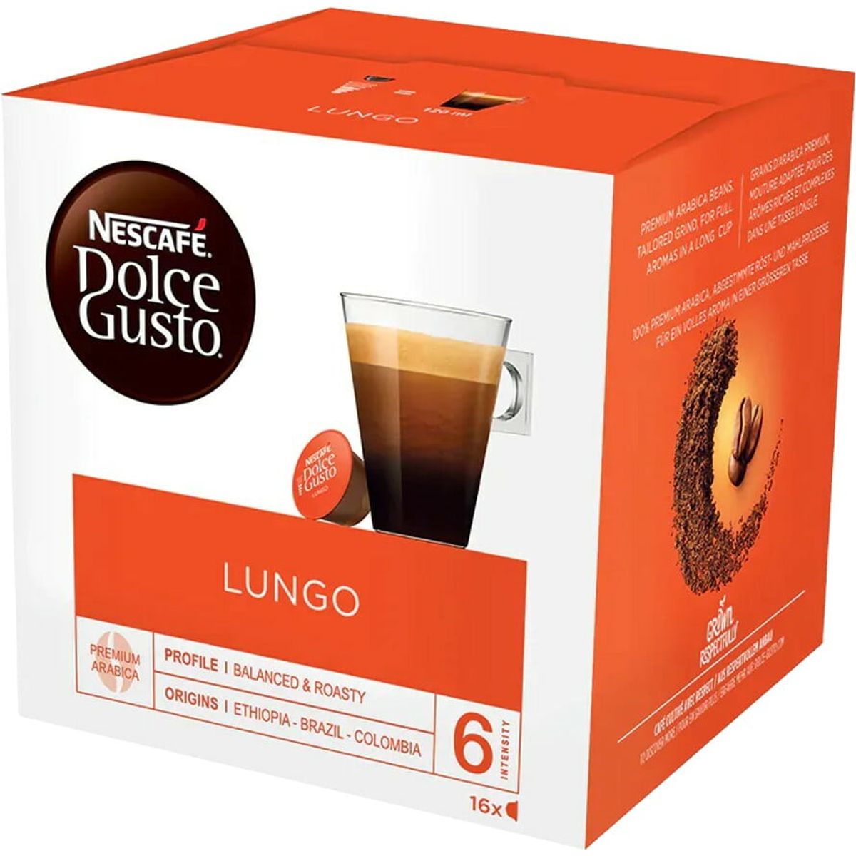 Nescafé - Lungo (16 stk) - Kapsler til Dolce Gusto