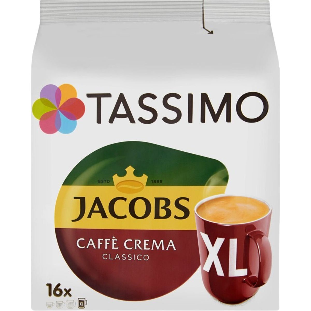 Jacobs - Caffé Crema Classico XL (16 stk) - Kapsler til Tassimo